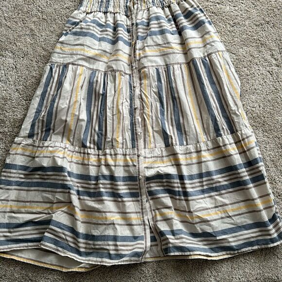 NWT LAUREL GREY SMOCK STRIPE MAXI DRESS BUTTON DOWN SIZE S/M - Picture 4 of 4